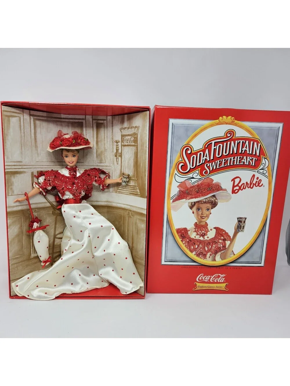 1st In Series Coca-Cola Fashion Classic Barbie Soda Fountain Sweetheart 1996